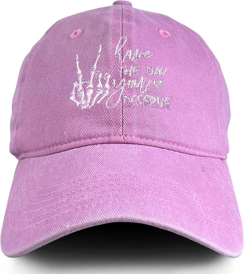 RLQWTKV Hand Skeleton Baseball Hat for Men Women Adjustable 3D Embroidered Skull Finger Cap - Image 1